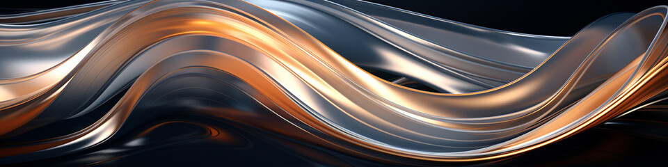 Abstract Composition: Swirling Metallic Hues of Chrome and Platinum
