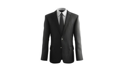 a black suit isolated on a white background realistic