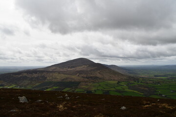 View to Blackstairs mountains range, Knockroe Mountain, Knockroe, Co. Carlow, Ireland