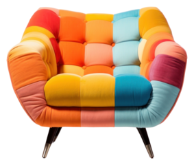 PNG Armchair furniture cushion white background.