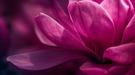 Close Up of Vibrant Pink Magnolia Flower in Bloom