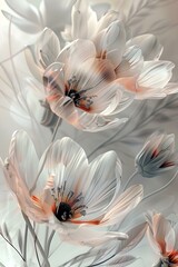Eteryczne kwiaty - abstrakcja w delikatnych barwach