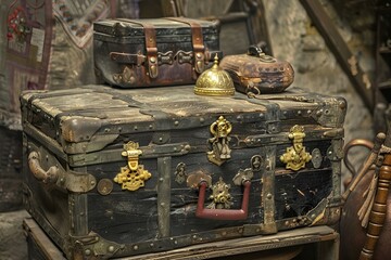Skarby przeszłości - stare skrzynie i zabytkowe artefakty