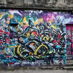 Urban wall graffiti