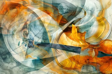 Symfonia barw - abstrakcyjne połączenie muzyki i sztuki - obrazy, fototapety, plakaty