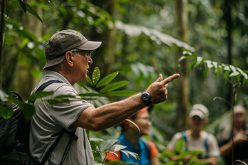 professional guide conducting a tour in a natural setting