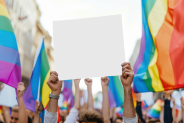 LGBTQ+ parade sign png  mockup, transparent design