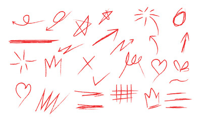 hand drawn brush set. brush abstract doodle elements. vector illustration