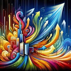 abstract background with rainbow