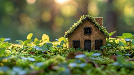 Small Wooden House in Field