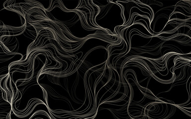 Abstract wavy, waving, billowy, squiggly and squiggly lines. Curly hand drawn illustration.