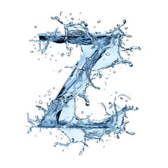 Obraz premium Letter Z. Water splashes alphabet isolated on a white background.