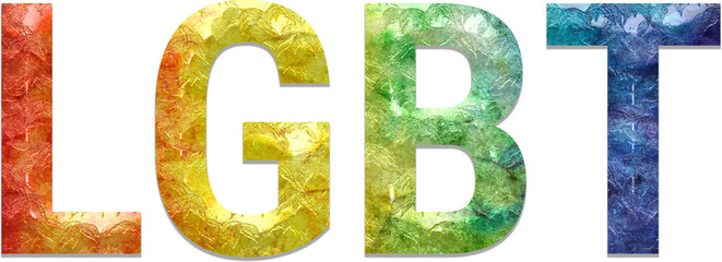 Obraz premium LGBT rainbow lettering PNG. 3d lettering LGBT.