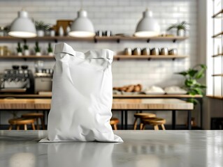 A bag of white food on a counter - Powered by Adobe