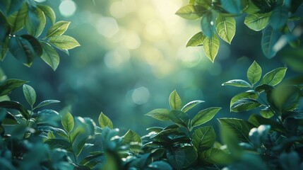 Sunlit Leafy Plant Close Up
