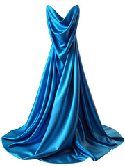 Naklejka premium Beautiful blue silk dress on Transparent background