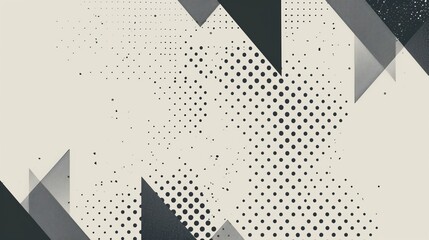 Geometric minimalistic background featuring a pattern of triangles and dots, presenting a simple yet visually appealing design in vector format.