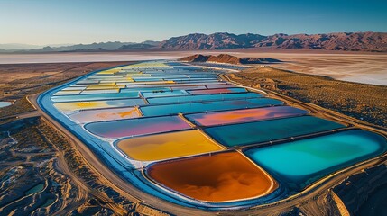 A large body of water with many different colored pools - Powered by Adobe