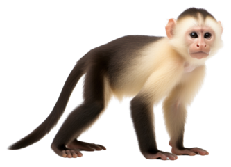 PNG White-faced capuchin wildlife animal monkey.