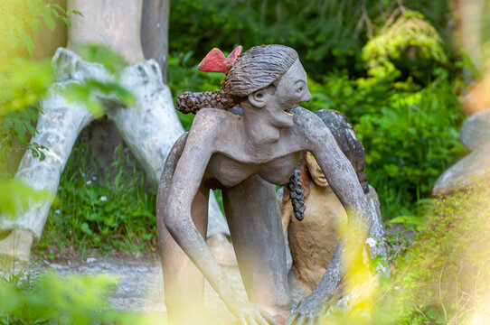 Parikkala, Finland. Sculptures by artist Veijo Ronkkonen. The park Patsaspuisto has more than 500 statues created by one person over 50 years. An unusual, interesting and creepy place.