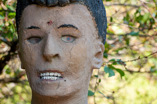 Parikkala, Finland. Sculptures by artist Veijo Ronkkonen. The park Patsaspuisto has more than 500 statues created by one person over 50 years. An unusual, interesting and creepy place.