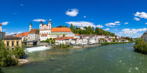 Cityscape of the medieval Austrian city of Steyr, Austria