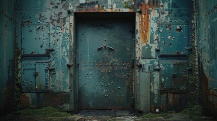 Solid Steel Bunker Door - Access to an abandoned bunker.


