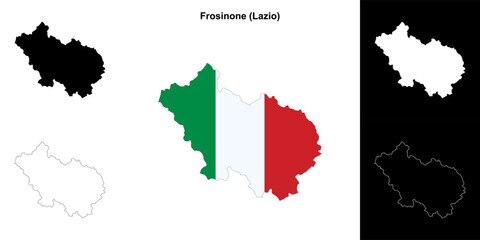Frosinone province outline map set