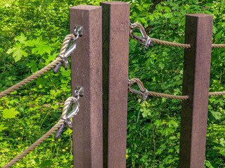 Poznań, the Cybina River valley, Olszak, a wooden bridge over a marshy area