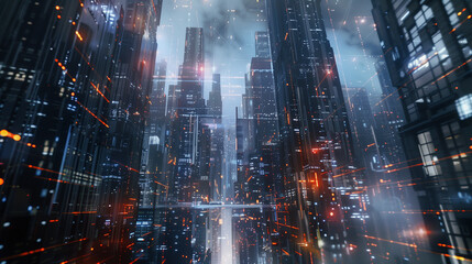 Fototapeta premium abstract futuristic city 