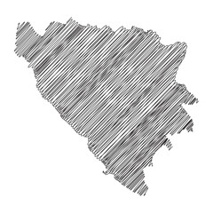 Bosnia and Herzegovina thread map line vector illustration