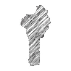 Benin thread map line vector illustration
