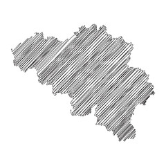 Belgium thread map line vector illustration