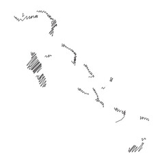 Bahamas thread map line vector illustration