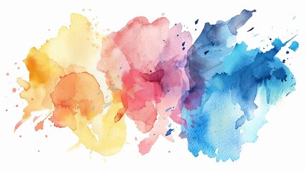 A vector illustration of an abstract hand-drawn watercolor background featuring watercolor shapes set against a white backdrop.