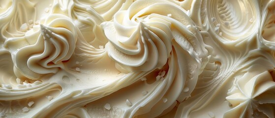 Creamy Ice Cream Sorbet Texture. Sweet Gelato Dessert Presentation Background.