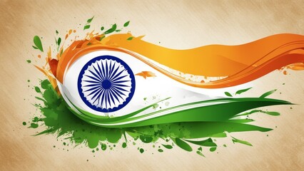Background image for the poster dedicated to the Republic of India Day, with an image of the Indian flag.