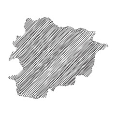 Andorra thread map line vector illustration