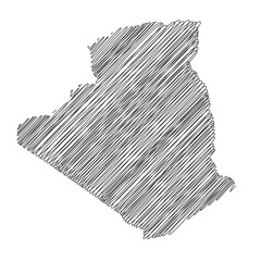 Algeria thread map line vector illustration