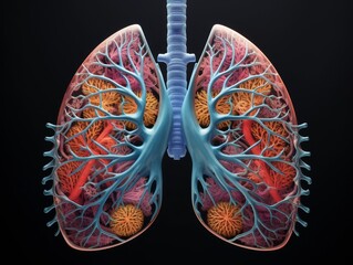 detailed 3d illustration of the human respiratory system
