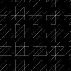 Linear ornament. Mosaic motif. Houndstooth wallpaper. Triangles pattern. Geometric background. Triangular figures backdrop. Digital paper, textile print, web designing. Seamless abstract