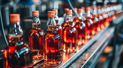 Efficient whisky bottling process in a standard factory for streamlined production