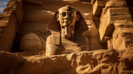 Sphinx in its lair challenging with riddles.