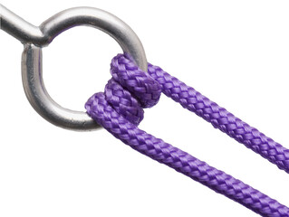 cord knotted on a metal ring