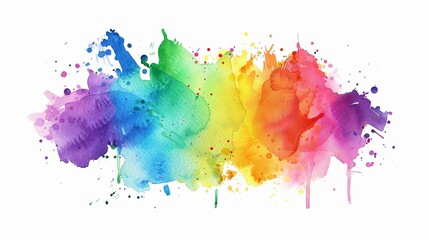 Fototapeta premium Vibrant watercolor splash stains are depicted on a white background, adding a modern and trendy touch.