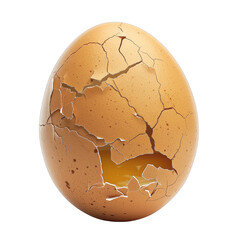 one single cracked raw egg. Clipart PNG image . Transparent background