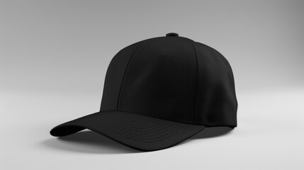 Fototapeta premium Black Snapback Cap Mockup for your Branding and Advertising Needs on Grey Background. 