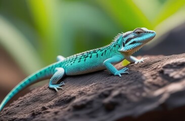 Lizard in natural habitat close up