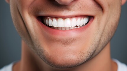 Fototapeta premium Happy man showing white teeth, close up