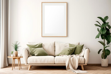 PNG living room picture frame mockup, transparent design